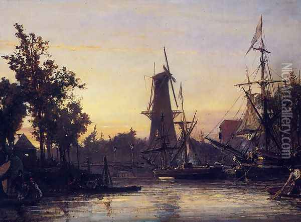Binneshaven Rotterdam Oil Painting - Johan Barthold Jongkind