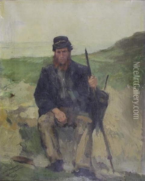 Portrait De Marcheur Assis Oil Painting - Alfred Roll