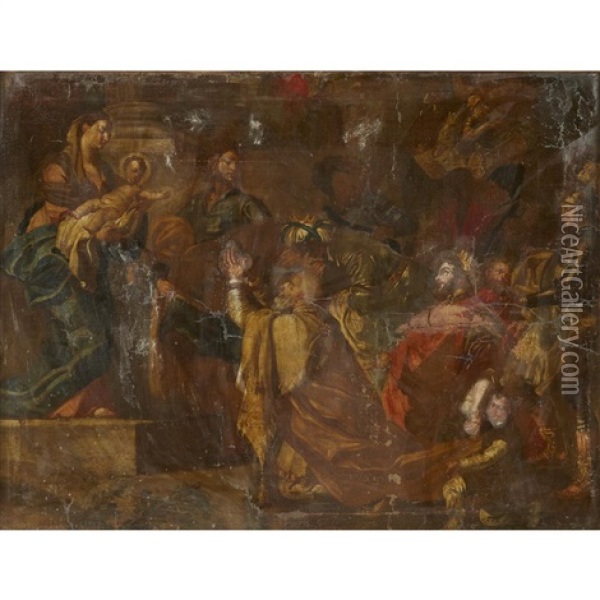 Adoration Of The Magi Oil Painting - Francesco Solimena