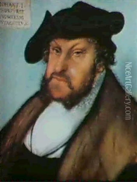 Portrait De L'electeur De Saxe, Johann Der Berstandige Oil Painting - Lucas Cranach the Elder