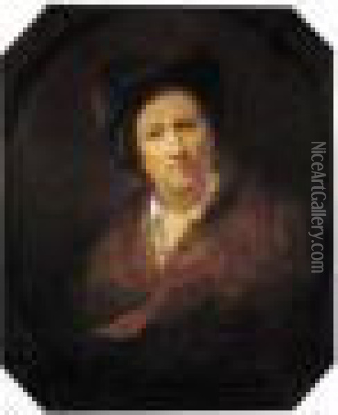 Portrait Presume De Fontenelle Oil Painting - Jean-Alexis Grimou