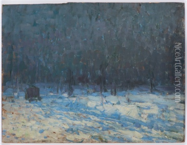 Winter Landscape Oil Painting - Josef Ullmann