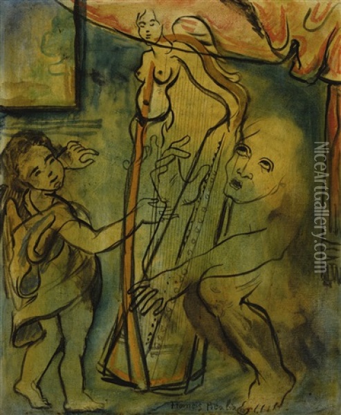 Le Harpiste Oil Painting - Francis Picabia