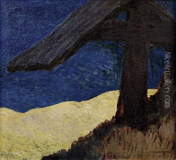 Holzkreuz In Den Tiroler Bergen Oil Painting - Artur Nikodem