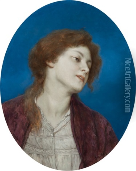 Magda Oil Painting - Gabriel von Max