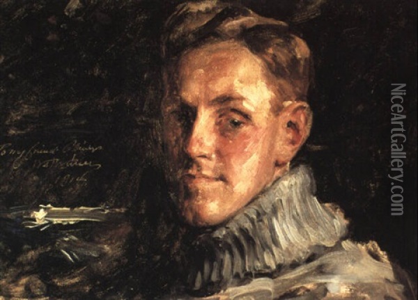 Portrait Of Myron A. Oliver Oil Painting - William Merritt Chase