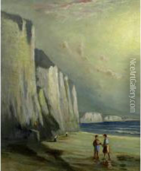 Chalkcliffs Of Dover Oil Painting - John A. Hammond