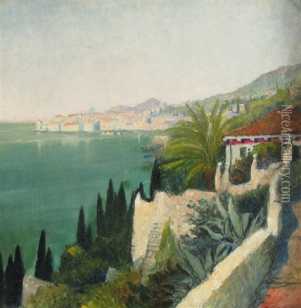 Blick Auf Dubrovnik (das Alte Ragusa) An Einem Sonnentag Oil Painting - Alfred Keller
