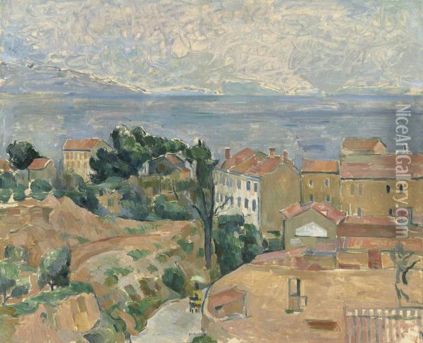 Vue Sur L'estaque Oil Painting - Paul Cezanne