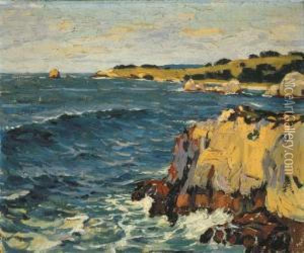 Pacific Coast At Carmel, California Oil Painting - Ferdinand Kaufmann