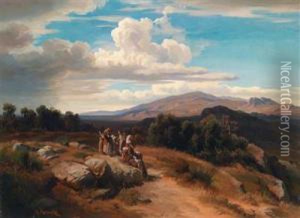 Spanish Landscape Oil Painting - Anton Romako