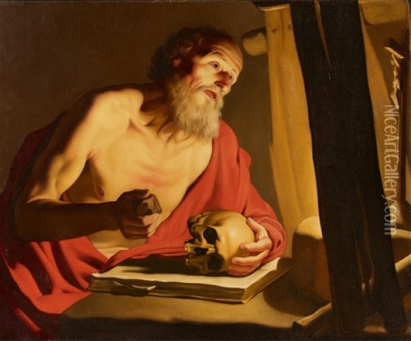 Saint Jerome Oil Painting - Trophime (Theophisme) Bigot the Elder