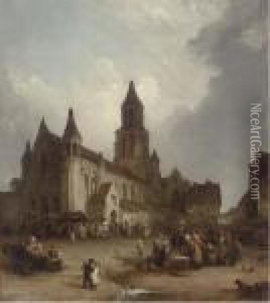Notre Dame, Poitiers Oil Painting - George Jones