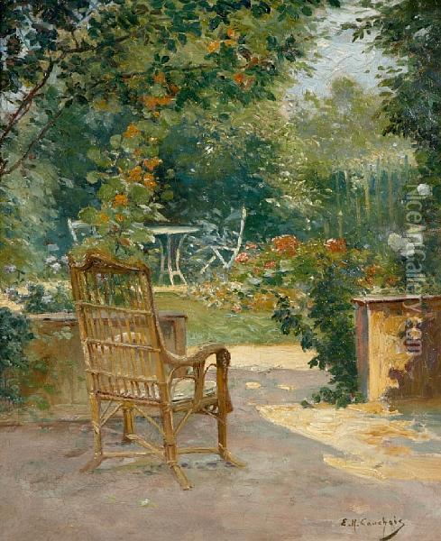 Morning In The Garden Oil Painting - Eugene Henri Cauchois
