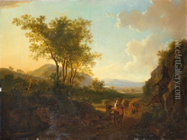 Sudliche Berglandschaft Mit Reisenden Oil Painting - Jan Dirksz. Both