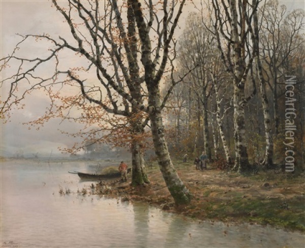 Landschaft Bei Anvers Oil Painting - Richard Fehdmer