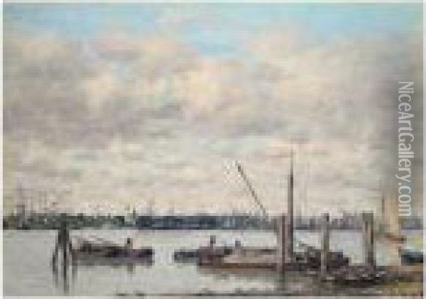 Rotterdam. La Meuse Oil Painting - Eugene Boudin