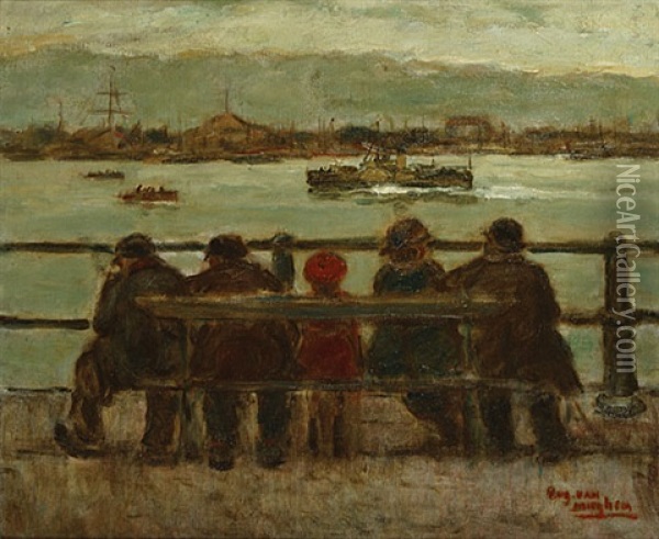 Kijkend Naar De Schelde Oil Painting - Eugene van Mieghem