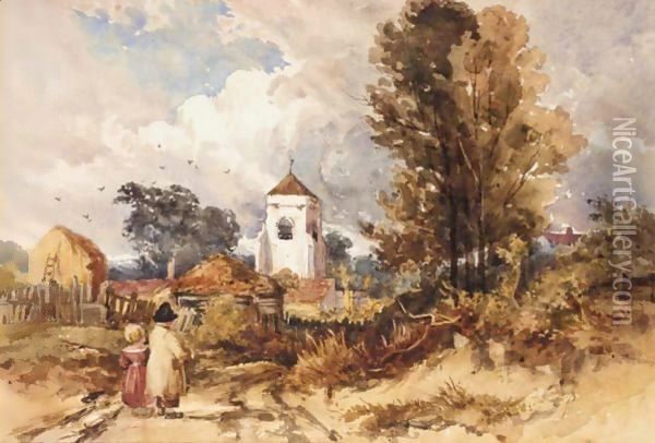Whitchurch, Near Bristol Oil Painting - William James Muller