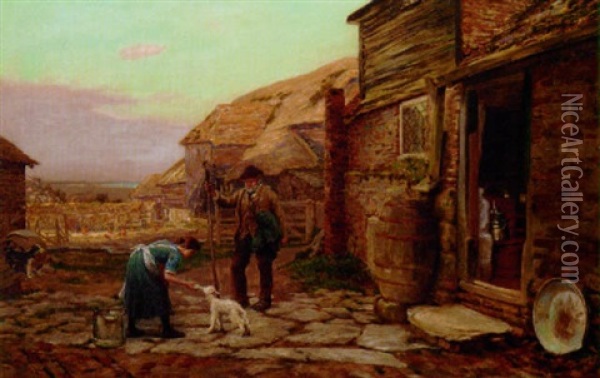 The Shepherd Oil Painting - Arthur Foord Hughes