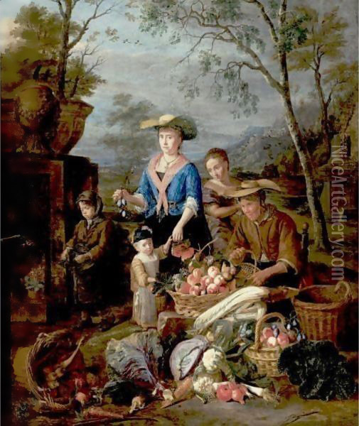 A Vegetable Seller Oil Painting - Pieter Snyers