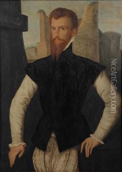 Portrait Of The Earl Of Devon Oil Painting - Steven van der Meulen