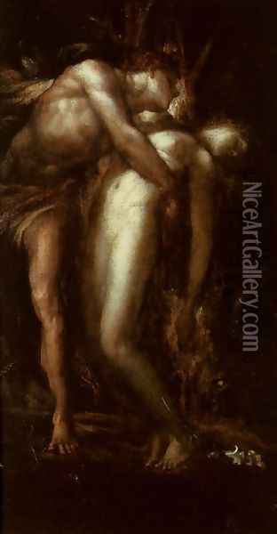 Orpheus and Eurydice Oil Painting - George Frederick Watts