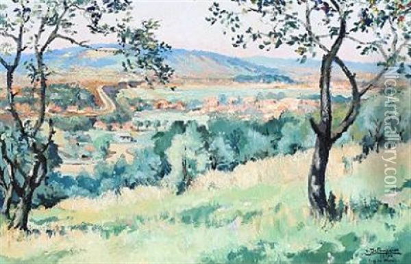 Landscape From Marne In France Oil Painting - Andre Delauzieres