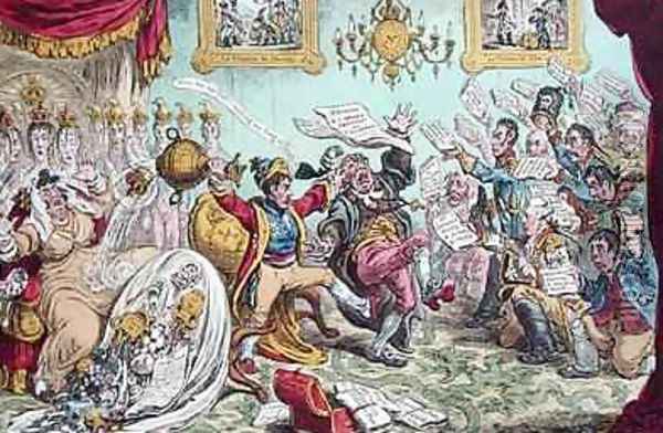 News from Calabria Capture of Buenos Ayres or The Comforts of an Imperial Dejeune at St Clouds Oil Painting - James Gillray