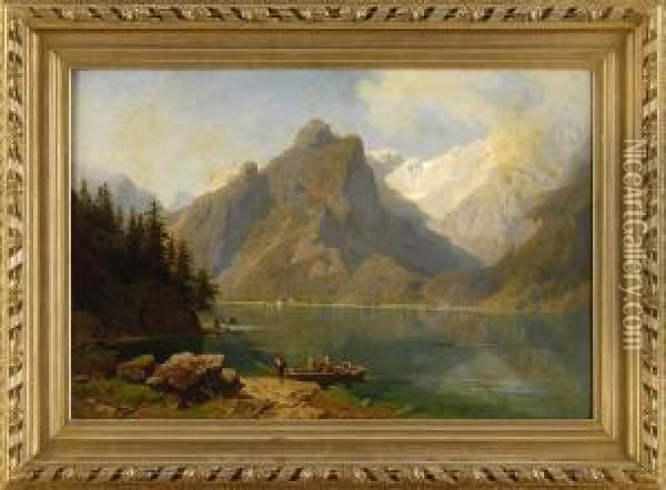 Ausflugler Am Konigsee. Oil Painting - Ernst Von Raven