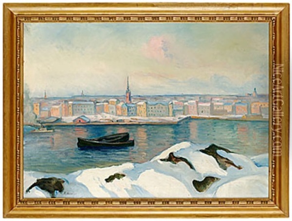 Panorama Over Stockholm Oil Painting - Eric C. Hallstroem