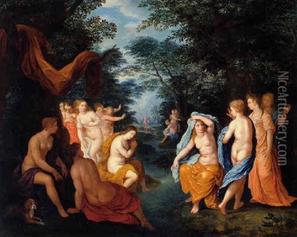 Diana Und Acteon Oil Painting - Balthasar Beschey