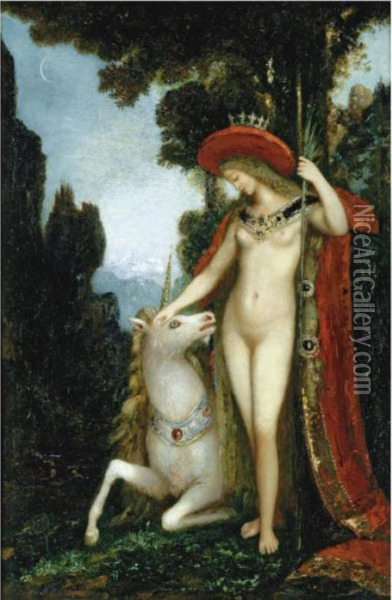 La Licorne Oil Painting - Gustave Moreau