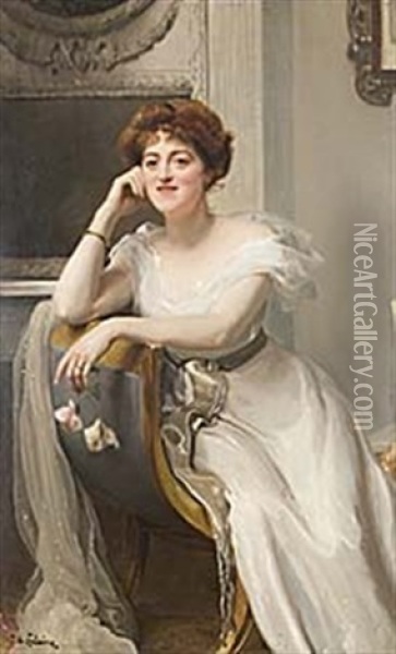 Lady Saphire Oil Painting - Jacques de Lalaing