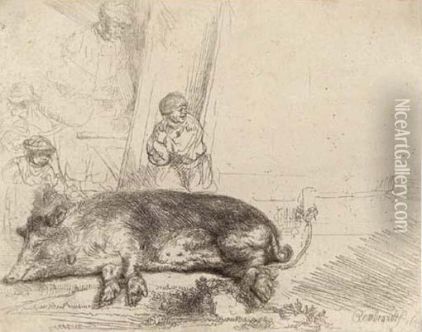 A Hog Oil Painting - Rembrandt Van Rijn
