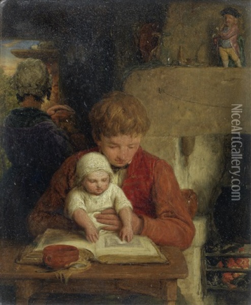 Rustic Happiness Oil Painting - William Mulready