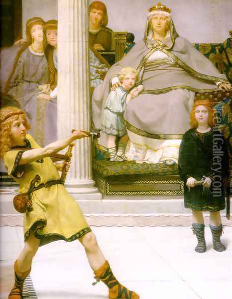 The Education Of The Children Of Clovis Detail Oil Painting - Sir Lawrence Alma-Tadema