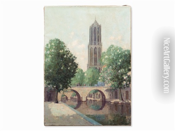 View Of Utrecht Oil Painting - Nicolaas Bruynesteyn
