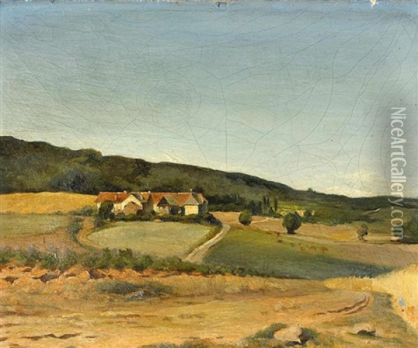 Landschaft An Der Marne. Boursault (marne) Oil Painting - Pierre Delaunay