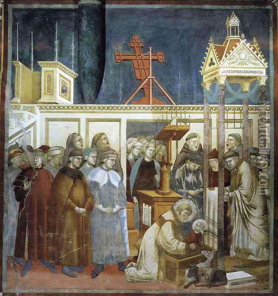 Legend of St Francis- 13. Institution of the Crib at Greccio 1297-1300 Oil Painting - Giotto Di Bondone