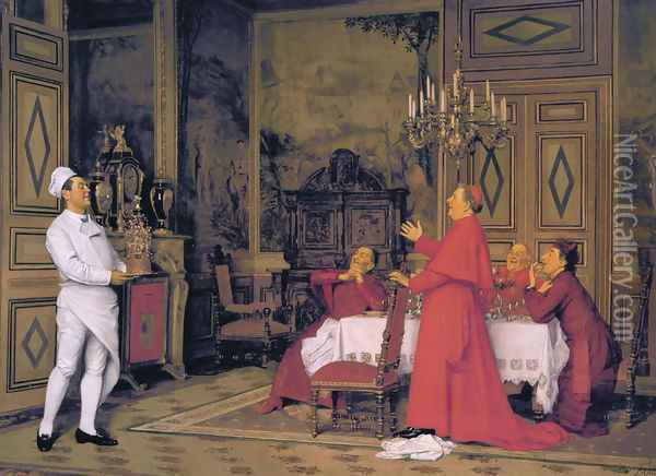 The Cardinal's Birthday Oil Painting - Jose Frappa