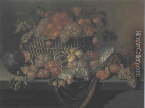 Reiches Fruchtestilleben Oil Painting - Jan Pauwel Gillemans The Elder