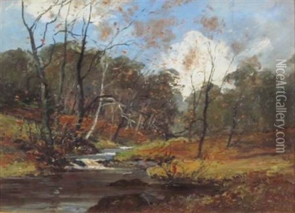 Winter River Landscape Oil Painting - Archibald Kay