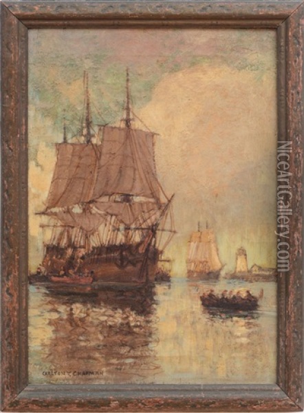 In Port Oil Painting - Carlton Theodore Chapman