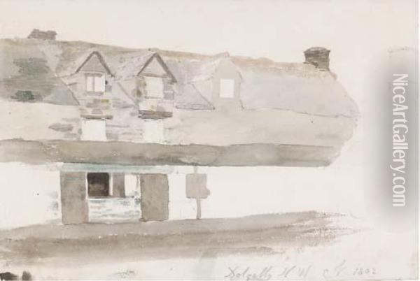 Study Of A House In Dolgelly, North Wales Oil Painting - Cornelius Varley
