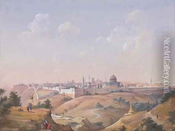 Veduta di Gerusalemme Oil Painting - Ippolito Caffi