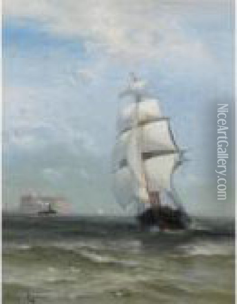 Lower New York Bay Oil Painting - Edward Moran