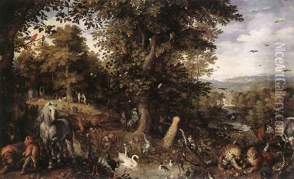 Garden of Eden 1612 Oil Painting - Jan The Elder Brueghel