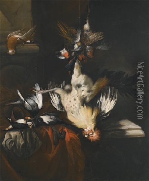 Still-life Of Dead Game And Songbirds Oil Painting - William Gowe Ferguson