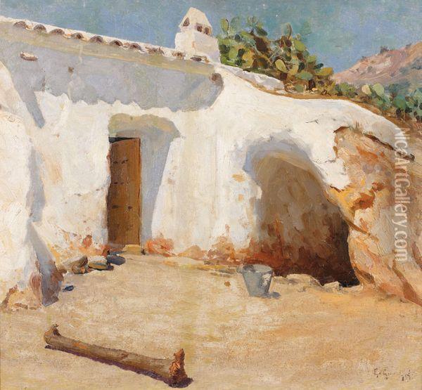 La Maison A Malaga Oil Painting - Guillermo Gomez Gil